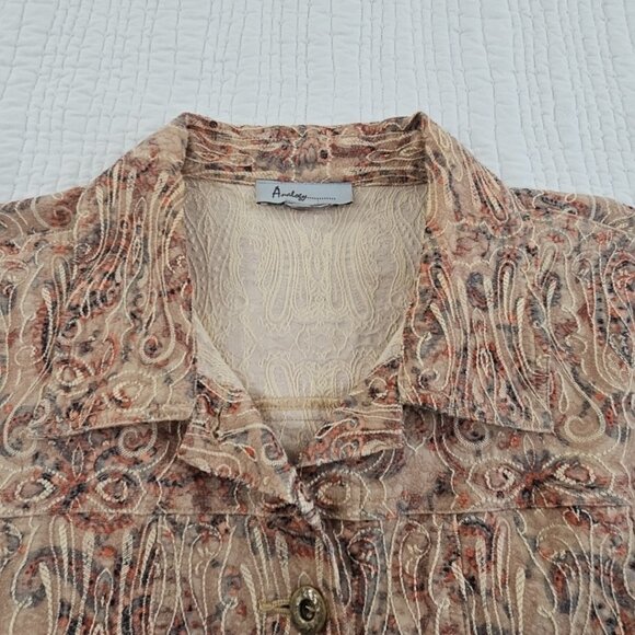 Analogy Multicolored Floral Embroidered Denim Jean Jacket EUC Women's Large - Picture 5 of 14